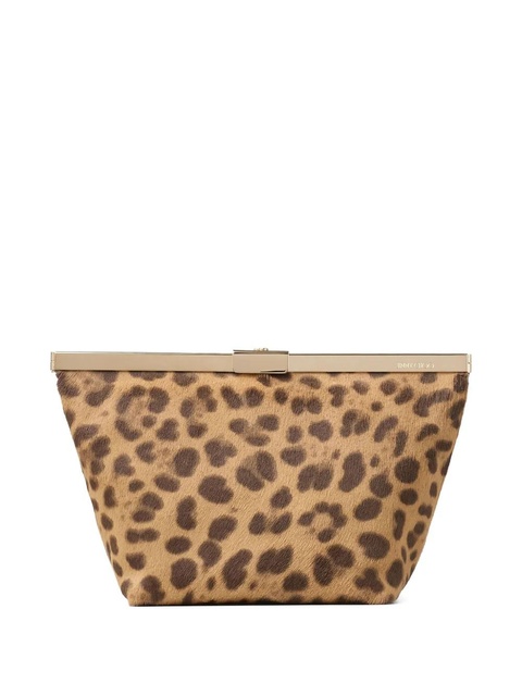 Jimmy Choo Ganache leopard-print chain clutch bag - Neutrals - zdjęcie produktu nr 1
