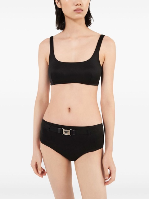 Prada interlock-weave scoop-neck bikini top - Black - zdjęcie produktu nr 2