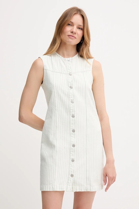 Pepe Jeans sukienka jeansowa kolor zielony mini dopasowana PL953766 - zdjęcie produktu nr 1