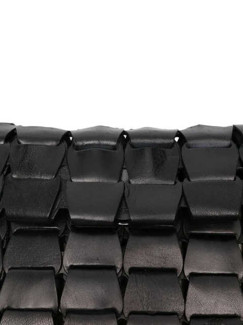 DRAGON DIFFUSION leather woven shoulder bag - Black - zdjęcie produktu nr 2