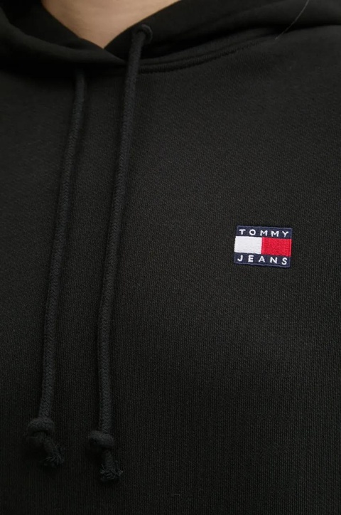 Tommy Jeans bluza bawełniana damska kolor czarny z kapturem DW0DW19414 - zdjęcie produktu nr 2