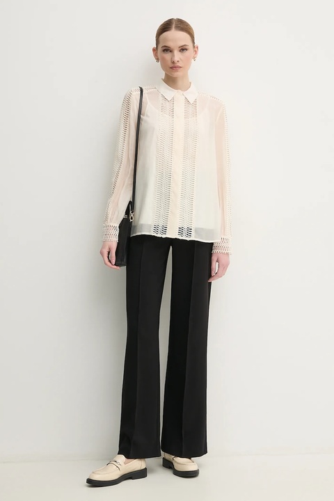 Marc Aurel koszula damska kolor beżowy regular z kołnierzykiem klasycznym 6285-1010-93403 - zdjęcie produktu nr 2