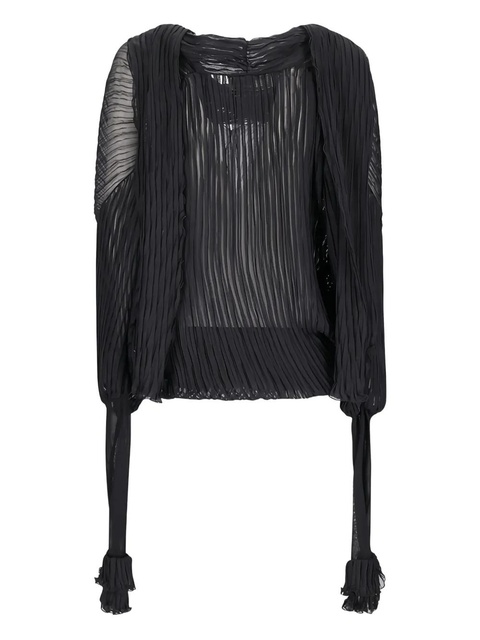 Blumarine pleated ruffled blouse - Black - zdjęcie produktu nr 2