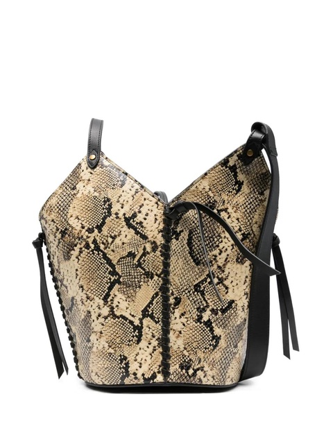 ISABEL MARANT snakeskin-print drawstring tote bag - Black - zdjęcie produktu nr 1