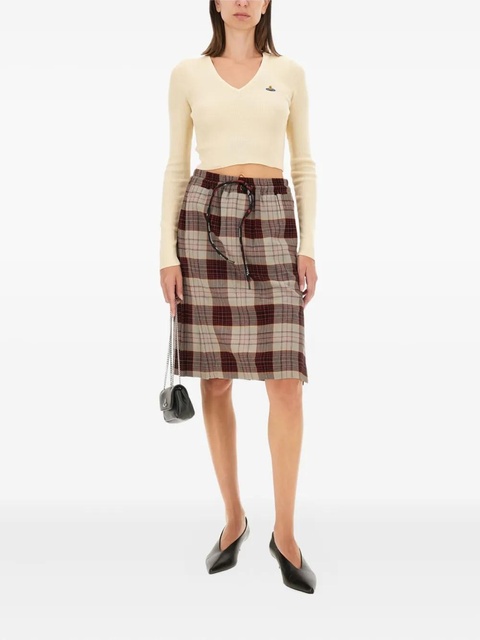 Vivienne Westwood V-neck logo-embroidery sweater - White - zdjęcie produktu nr 2