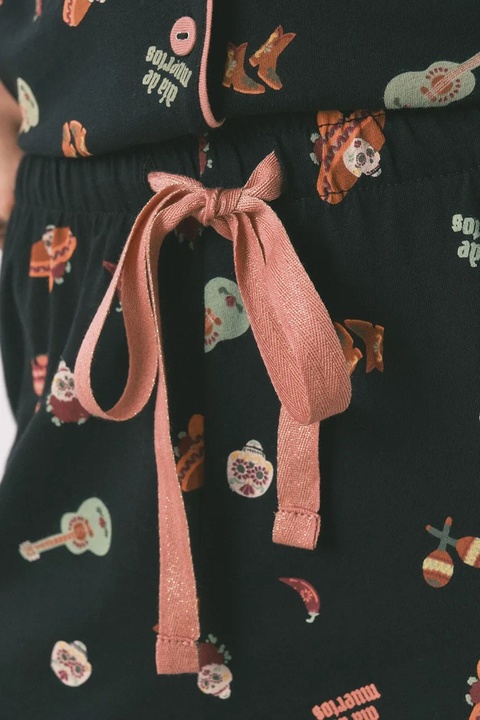 women'secret piżama bawełniana damska kolor czarny bawełniana 3132159 - zdjęcie produktu nr 1