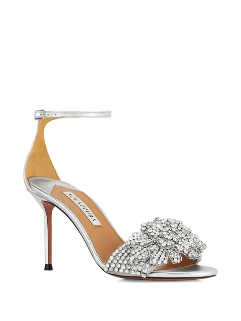 Aquazzura 85mm Peony Crystal sandals - Silver - zdjęcie produktu nr 2