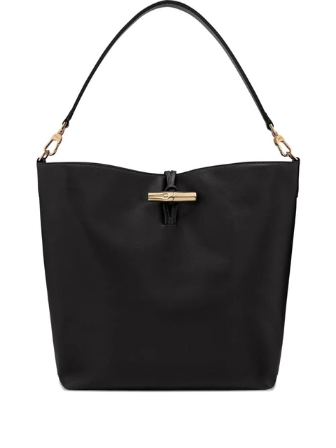 Longchamp medium Le Roseau leather shoulder bag - Black - zdjęcie produktu nr 1