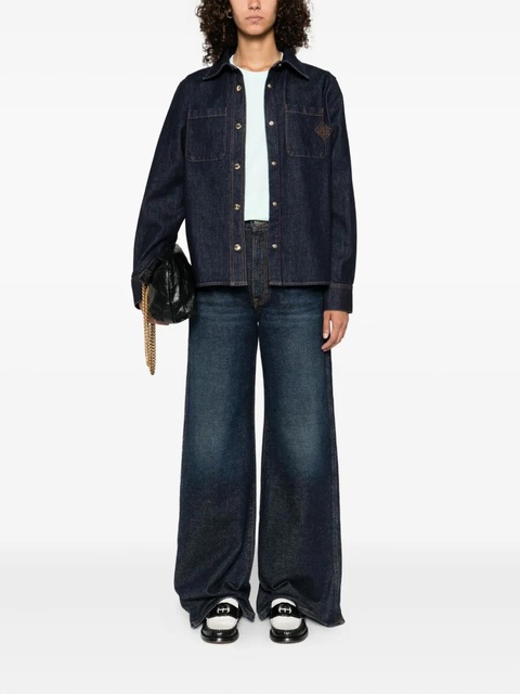 Casablanca embroidered-logo denim shirt - Blue - zdjęcie produktu nr 2