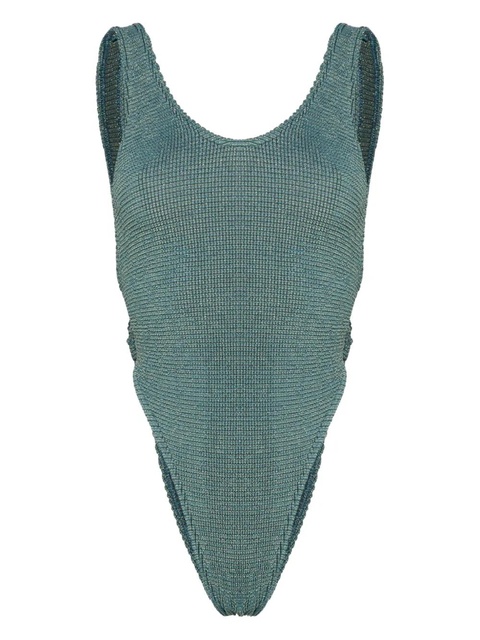 Bond-eye Alicia ring-detailing seersucker swimsuit - Green - zdjęcie produktu nr 1