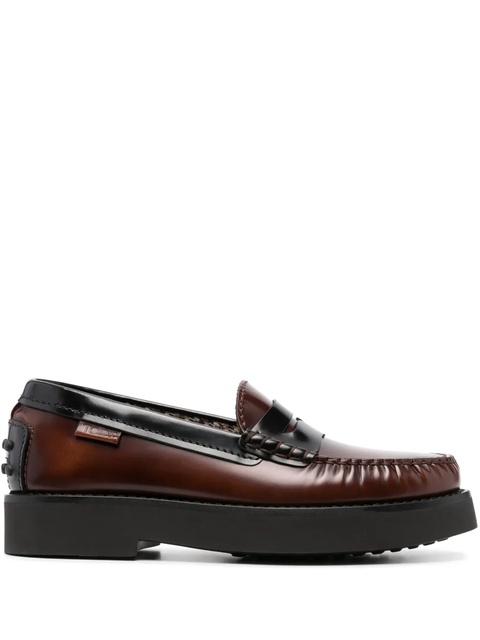 Tod's two-tone leather loafers - Brown - zdjęcie produktu nr 1