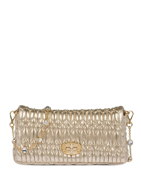 Miu Miu Miu Crystal Cloqué nappa leather bag - Gold - zdjęcie produktu nr 1
