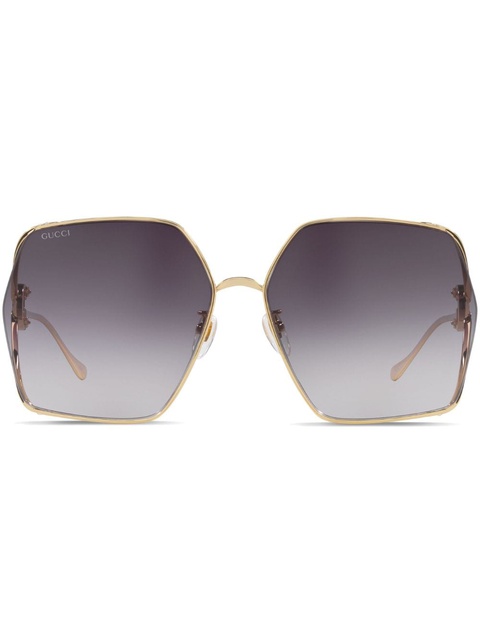 Gucci Eyewear oversize square-frame sunglasses - Gold - zdjęcie produktu nr 2