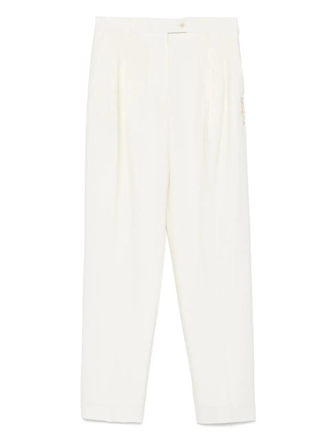 Marni logo-embroidered trousers - Neutrals - zdjęcie produktu nr 1