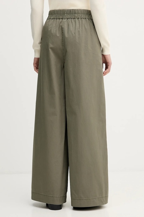 United Colors of Benetton spodnie bawełniane damskie kolor zielony szerokie high waist 4PAXDF0A4 - zdjęcie produktu nr 2