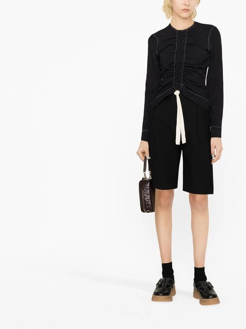 GANNI ruched-effect long-sleeve top - Black - zdjęcie produktu nr 2