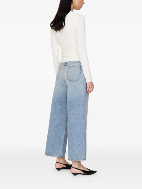ANINE BING Bray draped long-sleeve top - White - zdjęcie produktu nr 1