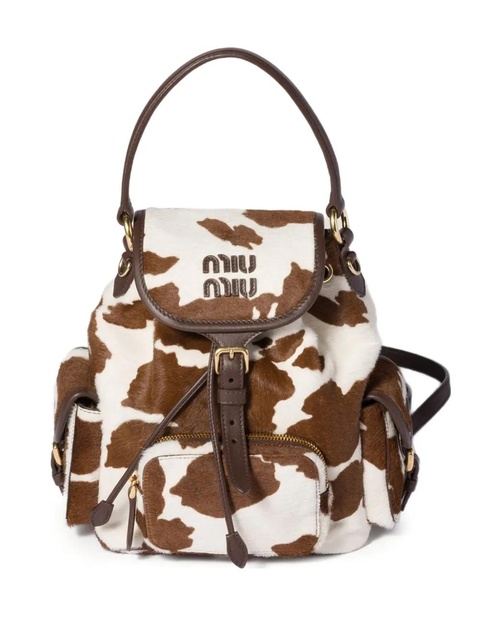 Miu Miu animal-print backpack - White - zdjęcie produktu nr 1
