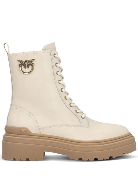 PINKO Mia leather combat boots - Neutrals - zdjęcie produktu nr 1