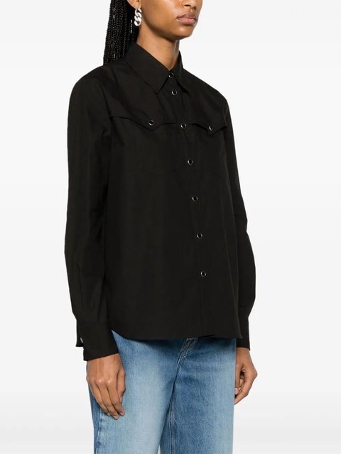 PINKO Western-stitched cotton shirt - Black - zdjęcie produktu nr 2