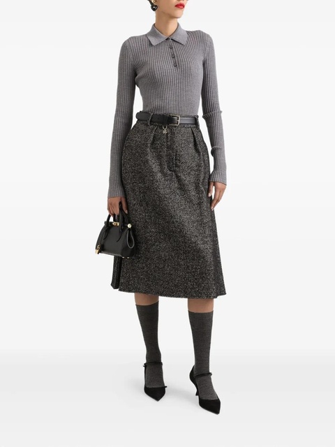 Dolce & Gabbana ribbed polo top - Grey - zdjęcie produktu nr 2