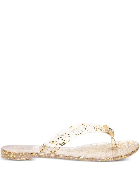 Casadei glitter-embellished flat sandals - Neutrals - zdjęcie produktu nr 1