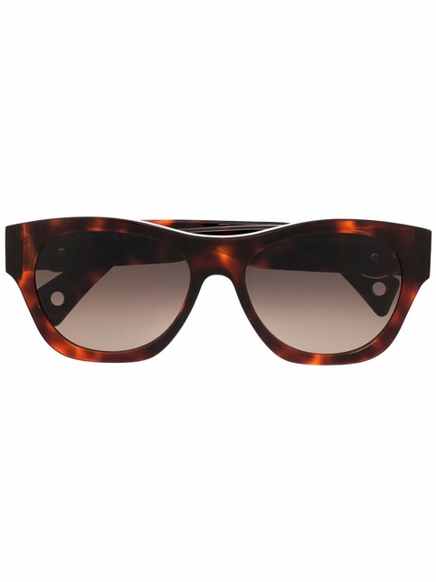 Lanvin tortoiseshell-effect logo-plaque sunglasses - Brown - zdjęcie produktu nr 1