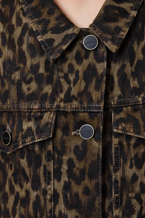 AllSaints kurtka jeansowa WILLOW kolor multicolor przejściowa oversize W027OD - zdjęcie produktu nr 2