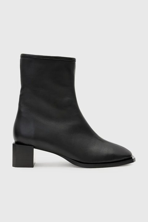 AllSaints botki skórzane AVRIL BOOT damskie kolor czarny na słupku W013FC - zdjęcie produktu nr 1