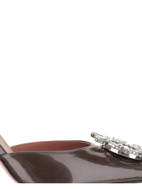 Amina Muaddi 95mm Begum slingback crystal-embellished pumps - Brown - zdjęcie produktu nr 2