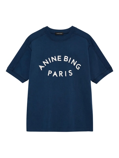 ANINE BING Jaylin logo-print T-shirt - Blue - zdjęcie produktu nr 1