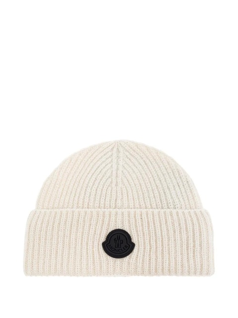 Moncler ribbed logo-patch beanie - White - zdjęcie produktu nr 2