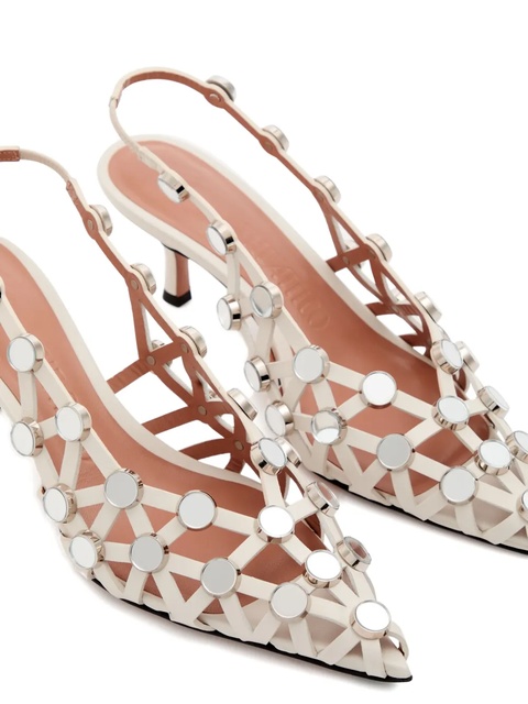 The Attico 50mm Grid slingback pumps - White - zdjęcie produktu nr 2