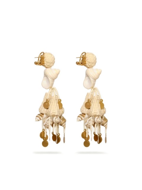 Johanna Ortiz Serenade In Swim shell-detail drop earrings - Gold - zdjęcie produktu nr 1