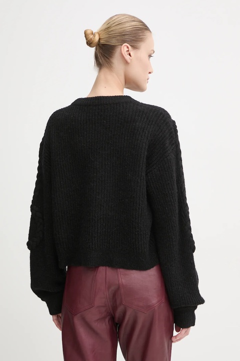 MUNTHE sweter wełniany SAKIRA damski kolor czarny 244160724472 - zdjęcie produktu nr 2