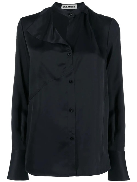 Jil Sander button-front satin shirt - Blue - zdjęcie produktu nr 1