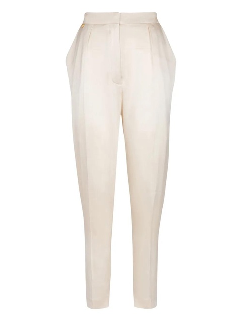 Balmain high-waisted silk trousers - Neutrals - zdjęcie produktu nr 1