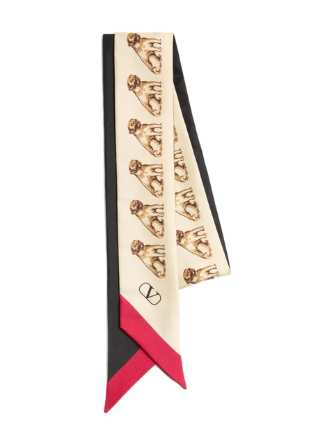 Valentino Garavani PETIT CHARLES SILK BANDEAU SCARF - Black - zdjęcie produktu nr 1