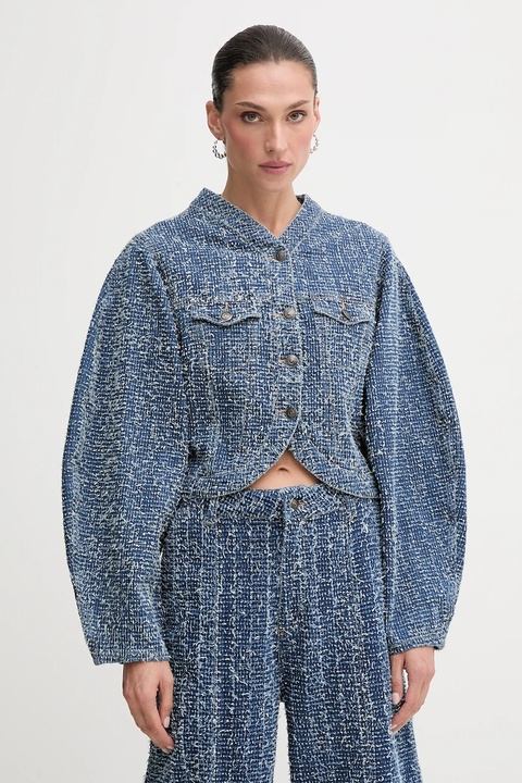 Rotate kurtka jeansowa 0 kolor niebieski przejściowa oversize 1142011603 - zdjęcie produktu nr 1