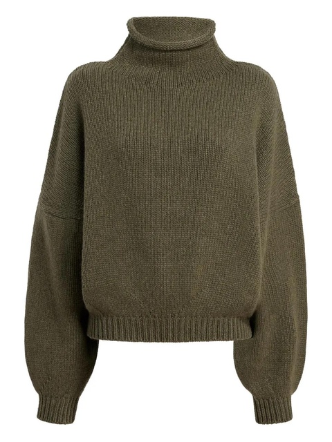 KHAITE Juniper funnel-neck balloon-sleeve knitwear - Green - zdjęcie produktu nr 1