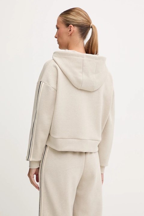 Guess bluza z domieszką wełny MURIEL damska kolor beżowy z kapturem z aplikacją V5BQ14 KCX52 - zdjęcie produktu nr 2