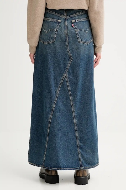 Levi's spódnica jeansowa kolor granatowy maxi prosta A8727 - zdjęcie produktu nr 2