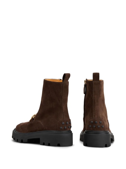 Tod's logo-plaque suede ankle boots - Brown - zdjęcie produktu nr 2