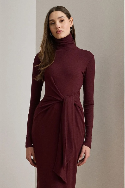 Lauren Ralph Lauren sukienka kolor bordowy midi dopasowana 200980028 - zdjęcie produktu nr 2