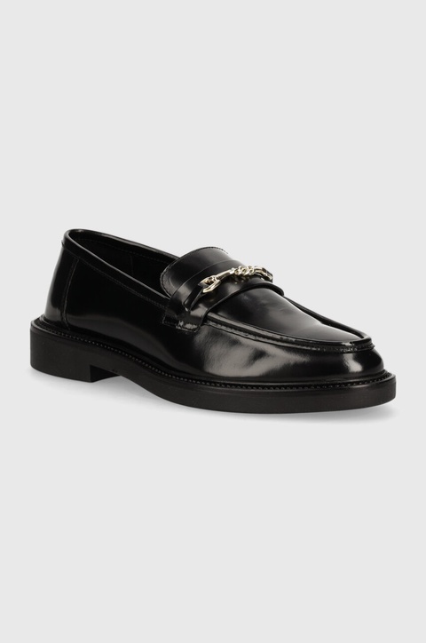 Steve Madden mokasyny skórzane Huddles damskie kolor czarny na płaskim obcasie SM11002911 - zdjęcie produktu nr 1