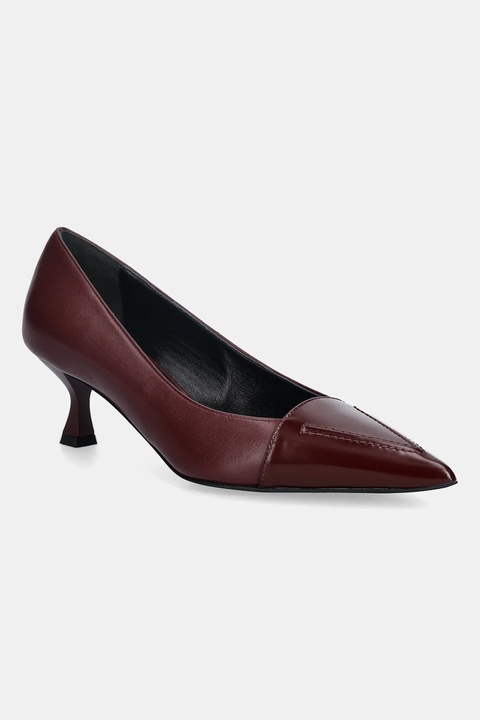 Love Moschino szpilki skórzane kolor bordowy JA10535G0NIA455A - zdjęcie produktu nr 1