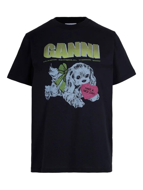 GANNI logo-print T-shirt - Black - zdjęcie produktu nr 1