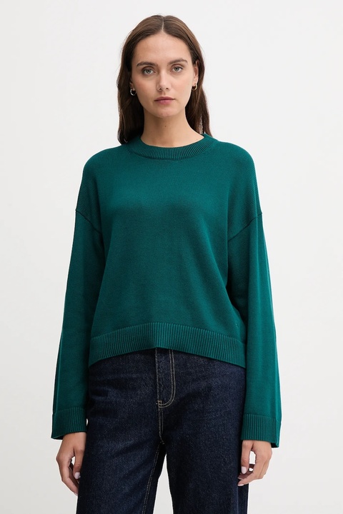 Calvin Klein Jeans sweter bawełniany damski kolor turkusowy lekki LV047D305G - zdjęcie produktu nr 1