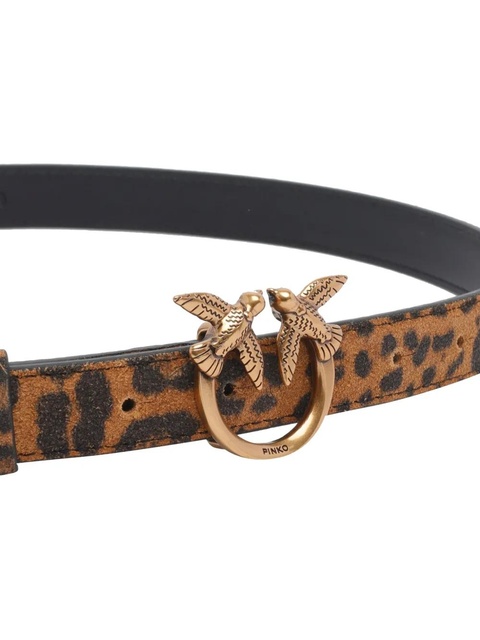 PINKO leopard-print love-birds belt - Brown - zdjęcie produktu nr 2