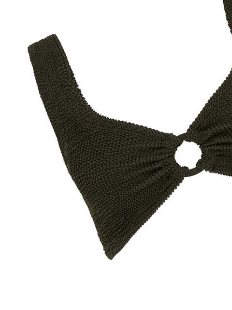 Hunza G ring-detail plunge-neck bikini - Green - zdjęcie produktu nr 1